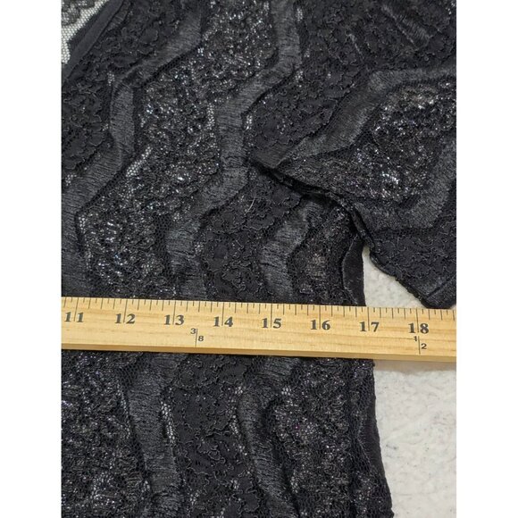 Dream Beach Womens Black Floral Lace‎ Swimsuit Cover Up Short Sleeve Hooded Sz M - Picture 9 of 11
